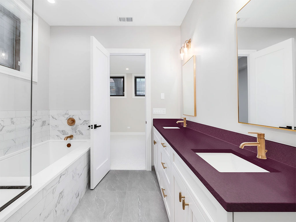 Rwraps Velvet Purple DIY Built-In Bathroom Countertop Wraps