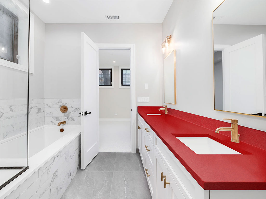 Rwraps Velvet Red DIY Built-In Bathroom Countertop Wraps