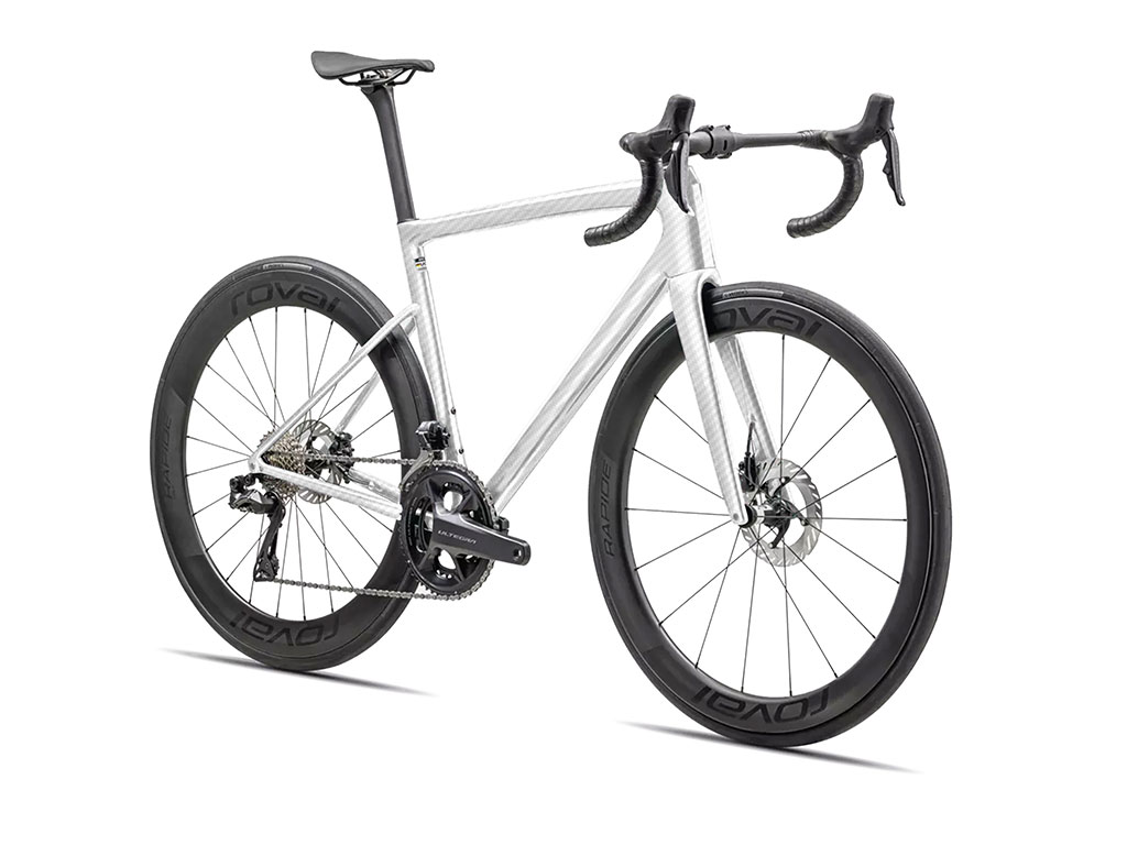 Rwraps 3D Carbon Fiber White Bike Vehicle Wraps