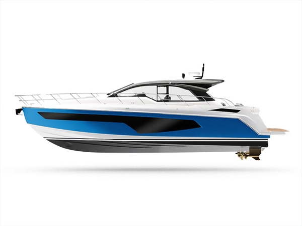 3M 1080 Gloss Blue Fire Customized Yacht Boat Wrap