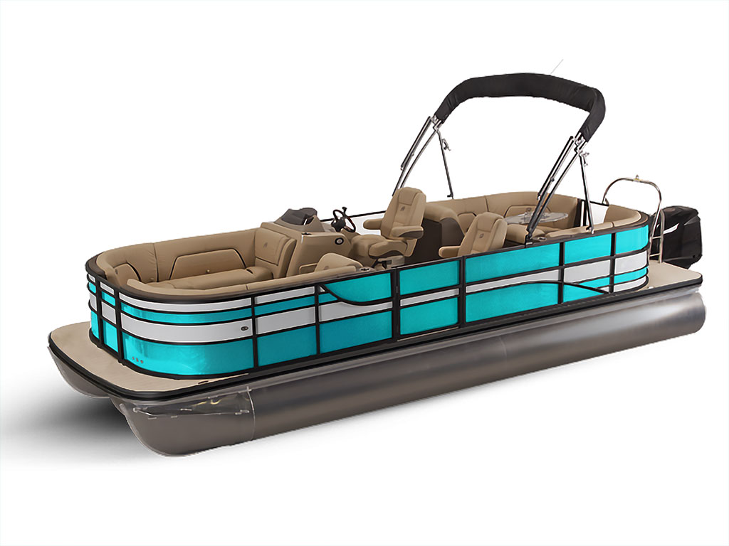 3M 1080 Gloss Atomic Teal Pontoon Custom Boat Wrap