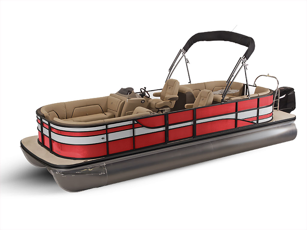 3M 2080 Gloss Hot Rod Red Pontoon Custom Boat Wrap