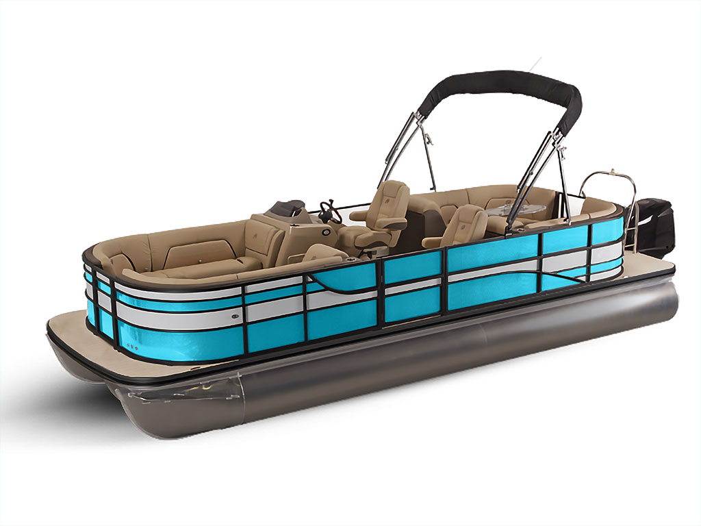 3M 2080 Gloss Sky Blue Pontoon Custom Boat Wrap