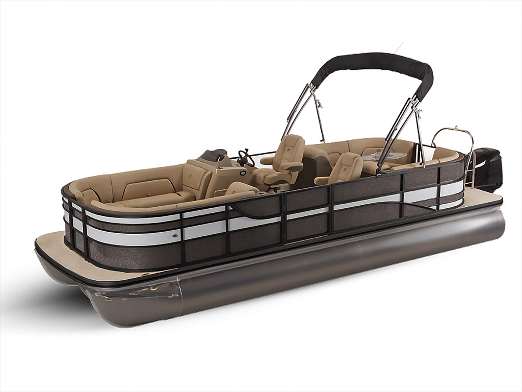 3M 2080 Gloss Ember Black Pontoon Custom Boat Wrap