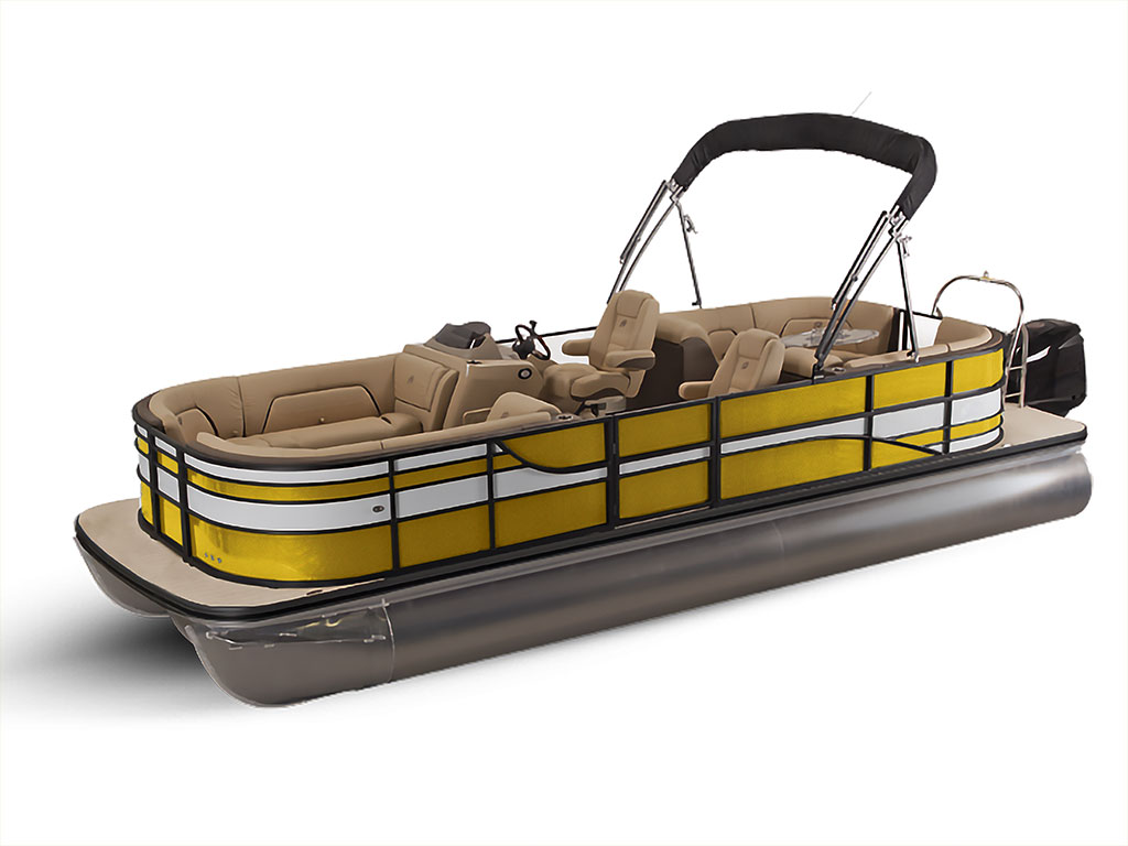 3M 2080 Satin Bitter Yellow Pontoon Custom Boat Wrap