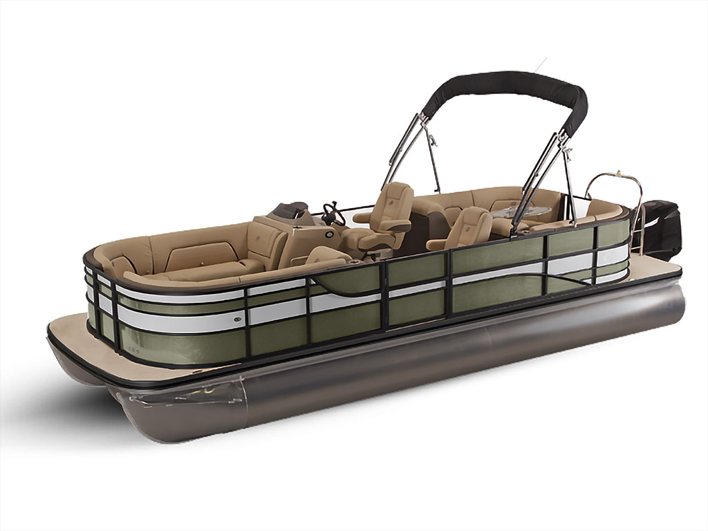 Avery Dennison SW900 Matte Khaki Green Pontoon Custom Boat Wrap