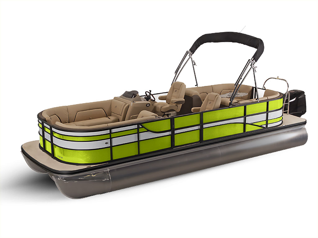 Avery Dennison SW900 Gloss Lime Green Pontoon Custom Boat Wrap