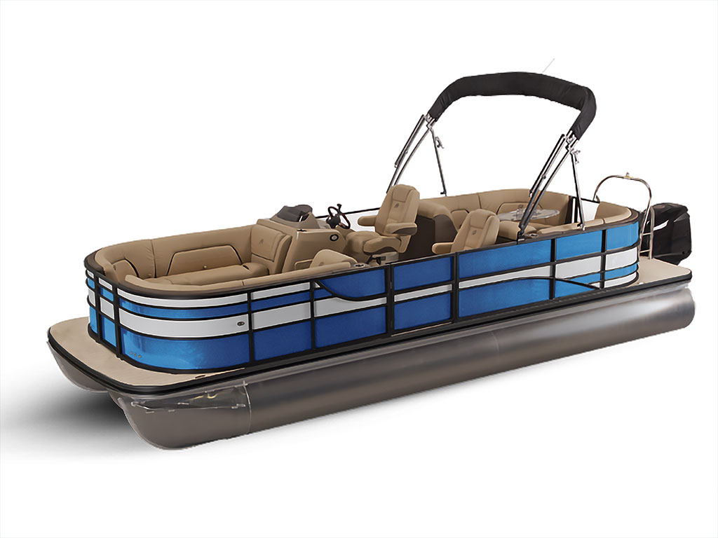 ORACAL 970RA Matte Metallic Night Blue Pontoon Custom Boat Wrap