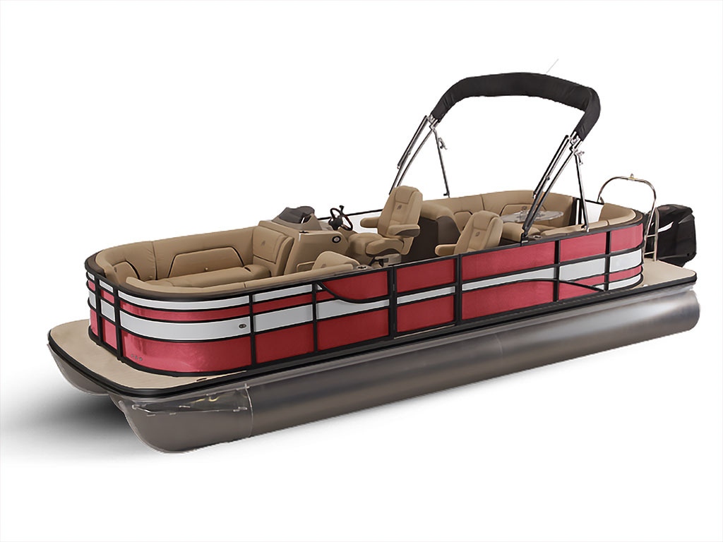 ORACAL 970RA Matte Metallic Dark Red Pontoon Custom Boat Wrap
