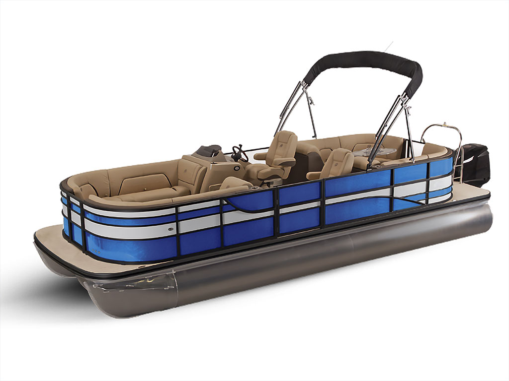 ORACAL 970RA Gloss Police Blue Pontoon Custom Boat Wrap