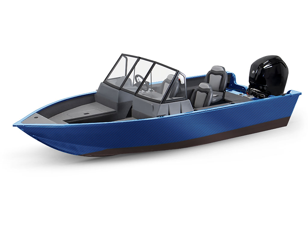 Rwraps 3D Carbon Fiber Blue Modified-V Hull DIY Fishing Boat Wrap