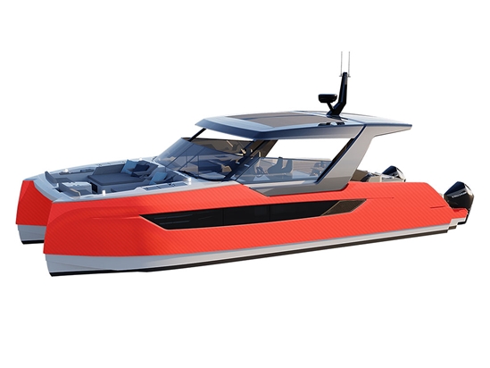 Rwraps 3D Carbon Fiber Red Catamaran Dual-Hull Vinyl Film Wraps