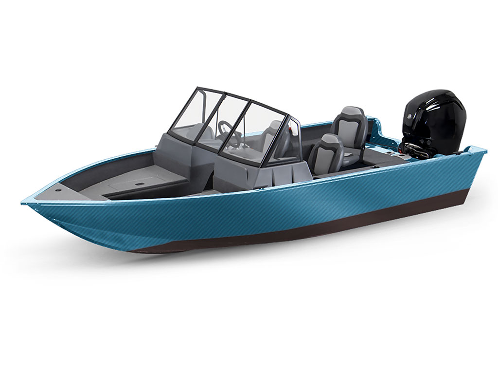 Rwraps 3D Carbon Fiber Blue (Sky) Modified-V Hull DIY Fishing Boat Wrap