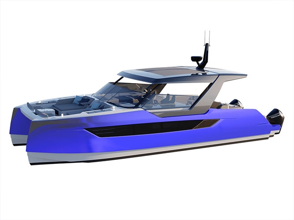 Rwraps Chrome Blue Catamaran Dual-Hull Vinyl Film Wraps