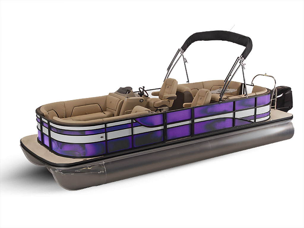 Rwraps Chrome Purple Pontoon Custom Boat Wrap