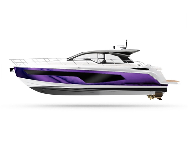 Rwraps Chrome Purple Customized Yacht Boat Wrap