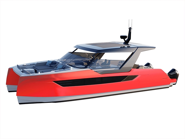 Rwraps Chrome Red Catamaran Dual-Hull Vinyl Film Wraps