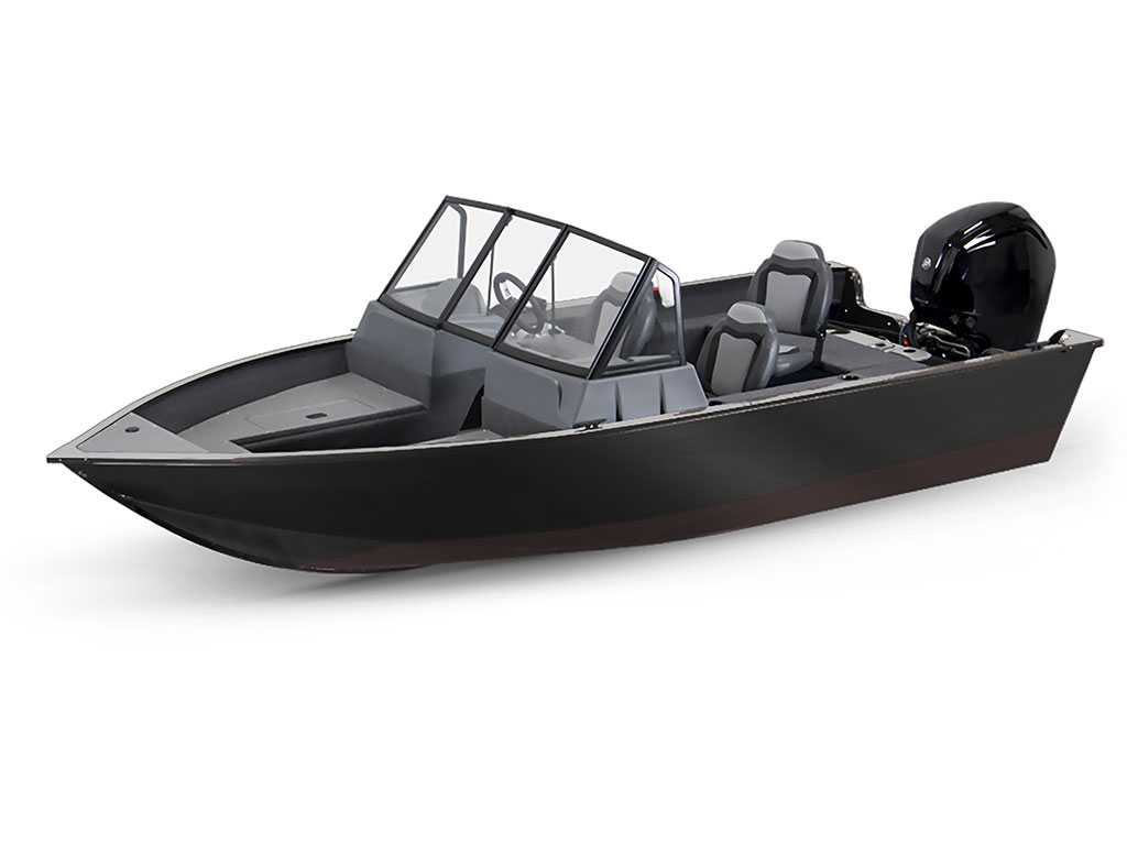 Rwraps Gloss Metallic Black Modified-V Hull DIY Fishing Boat Wrap