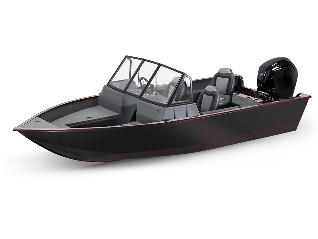 Rwraps Gloss Metallic Black Rose Modified-V Hull DIY Fishing Boat Wrap