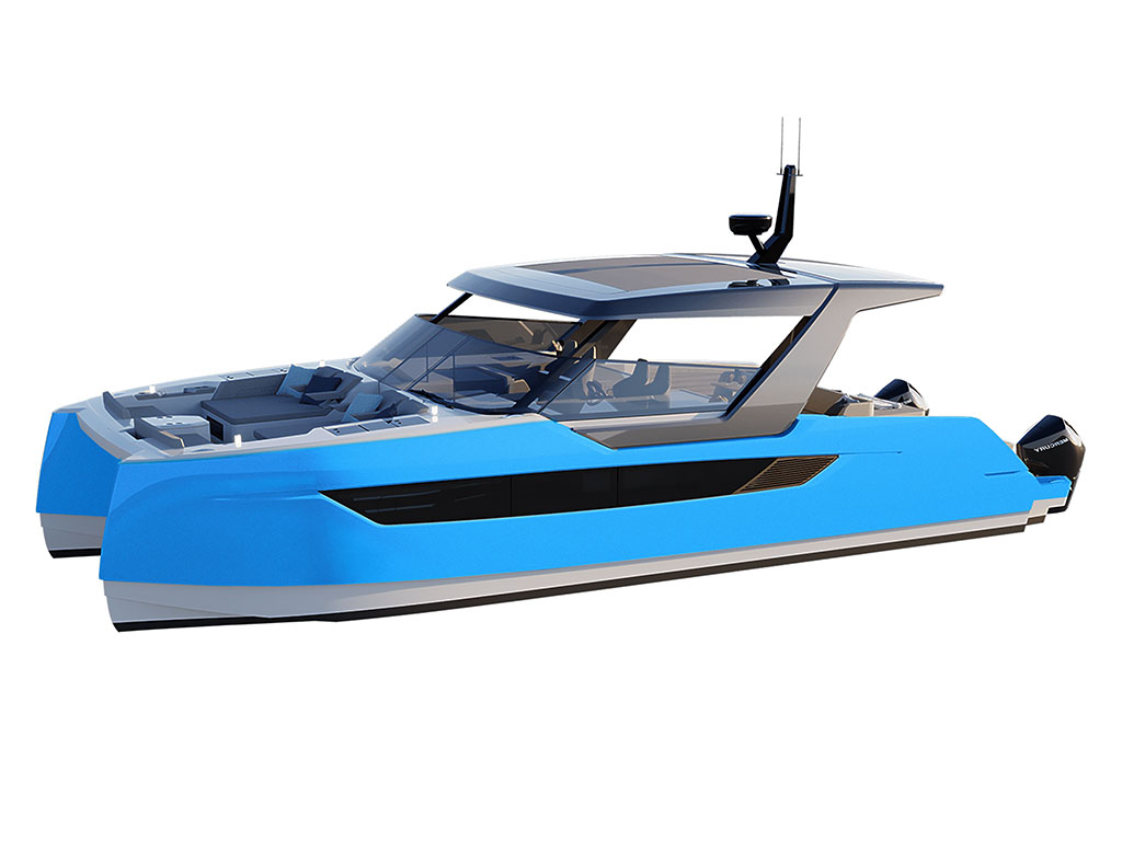 Rwraps Gloss Metallic Blue Catamaran Dual-Hull Vinyl Film Wraps