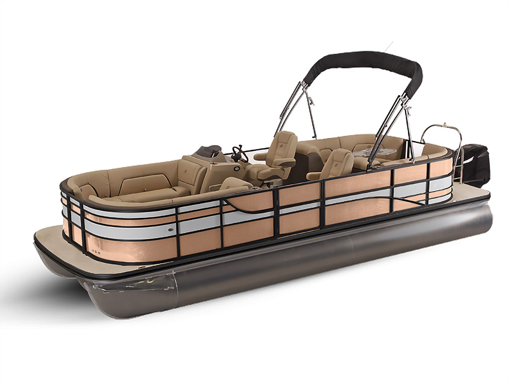 Rwraps Gloss Metallic Champagne Gold Pontoon Custom Boat Wrap