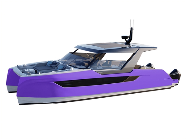 Rwraps Gloss Metallic Dark Purple Catamaran Dual-Hull Vinyl Film Wraps