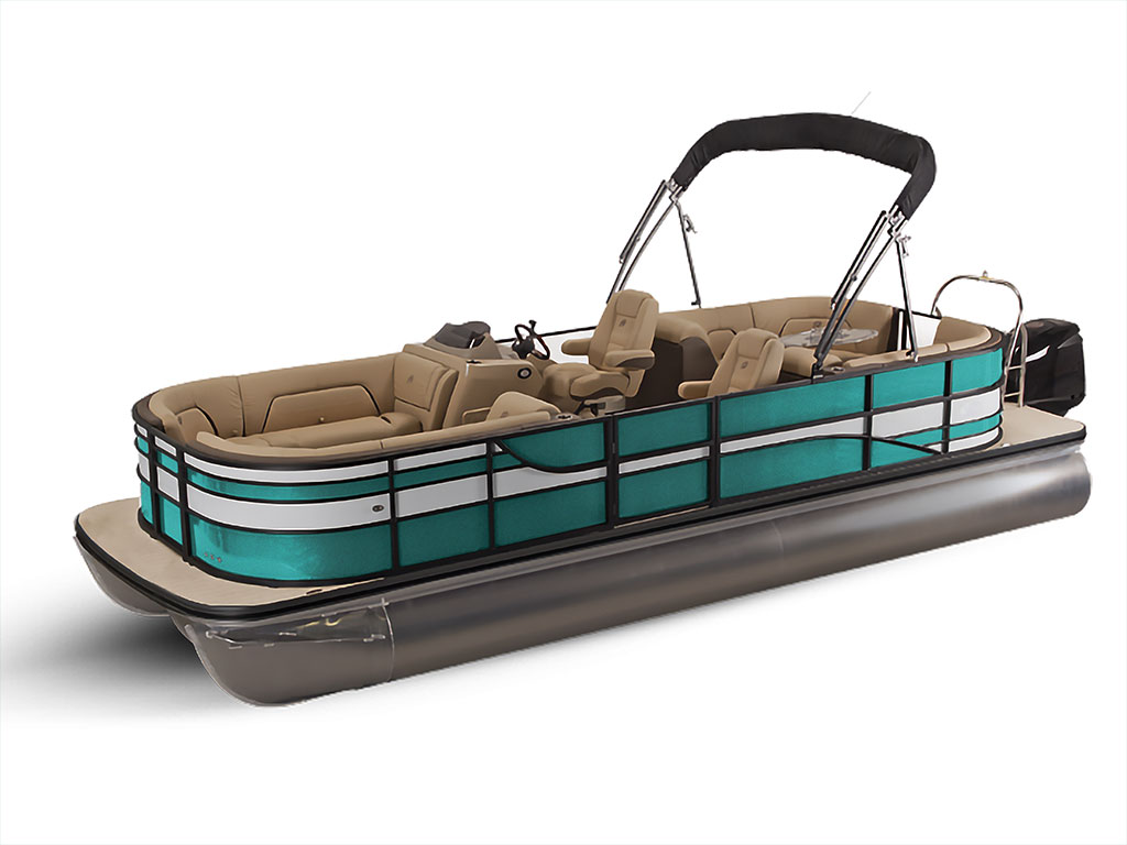 Rwraps Gloss Metallic Emerald Green Pontoon Custom Boat Wrap