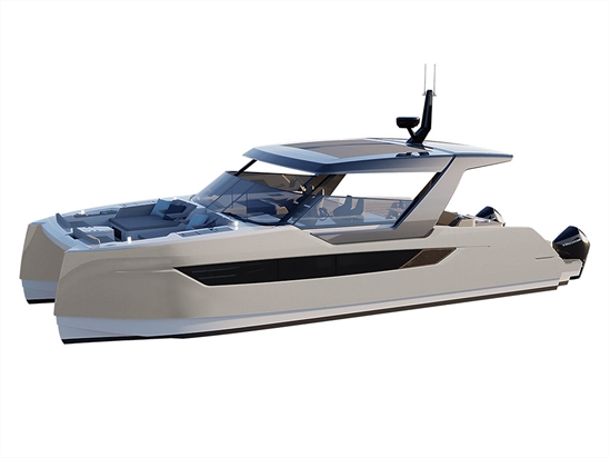 Rwraps Gloss Metallic Gray Catamaran Dual-Hull Vinyl Film Wraps