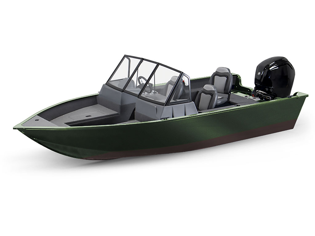 Rwraps Gloss Metallic Green Mamba Modified-V Hull DIY Fishing Boat Wrap