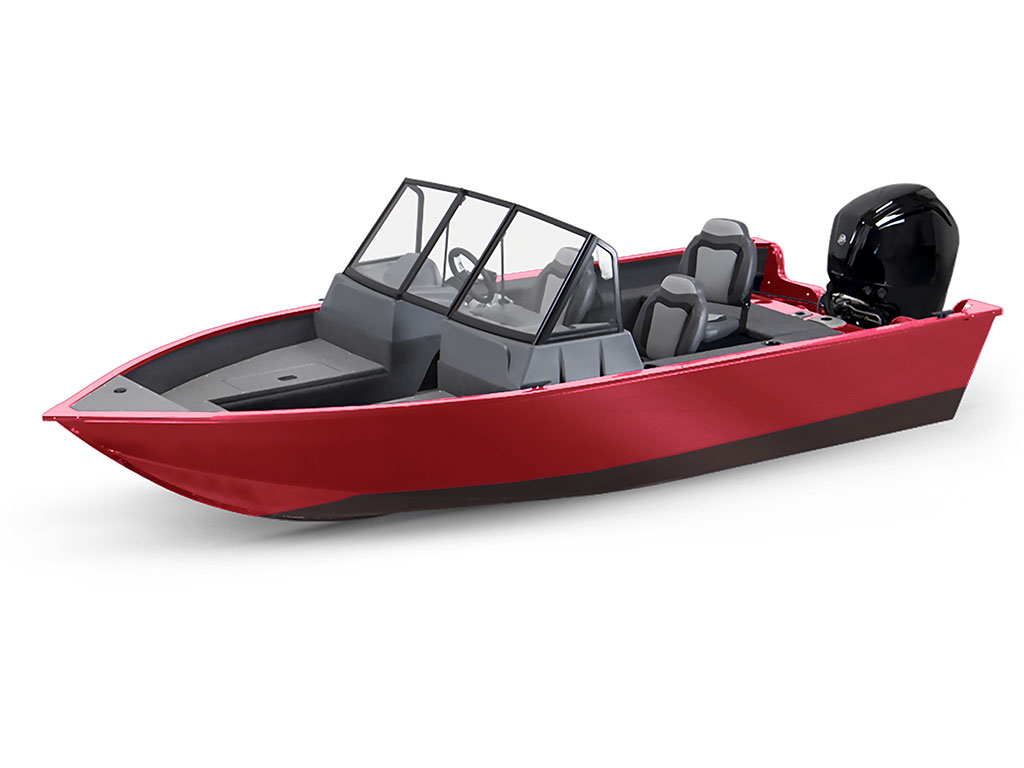 Rwraps Gloss Metallic Rose Red Modified-V Hull DIY Fishing Boat Wrap