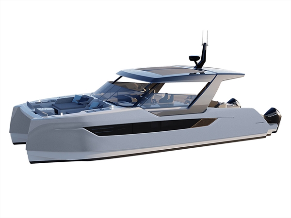 Rwraps Gloss Metallic Titanium Gray Catamaran Dual-Hull Vinyl Film Wraps