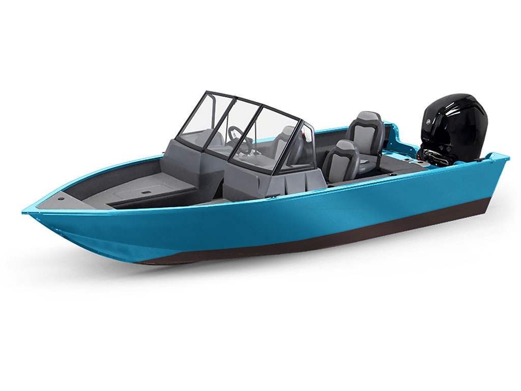 Rwraps Gloss Sky Blue Modified-V Hull DIY Fishing Boat Wrap