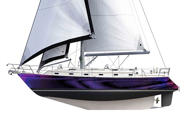 Rwraps Holographic Chrome Purple Neochrome Customized Cruiser Boat Wraps