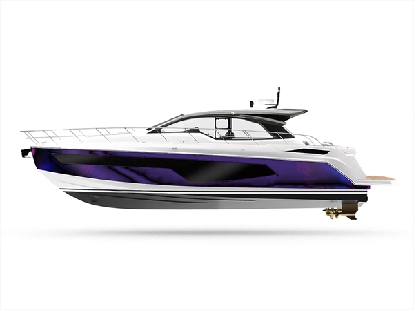 Rwraps Holographic Chrome Purple Neochrome Customized Yacht Boat Wrap