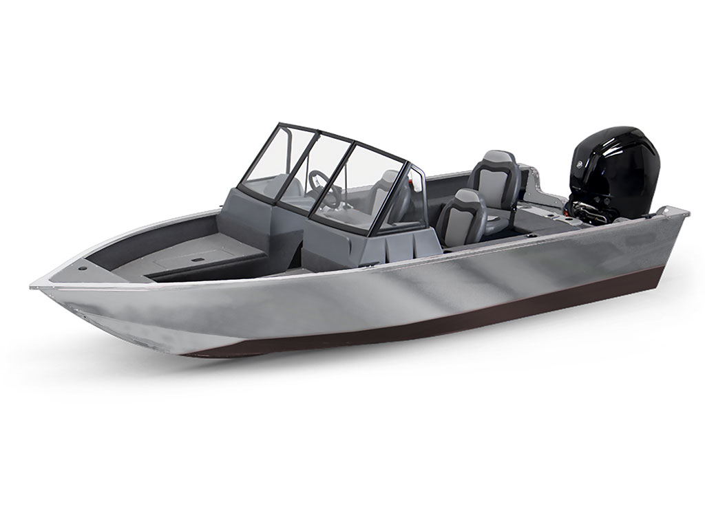 Rwraps Matte Chrome Silver Modified-V Hull DIY Fishing Boat Wrap