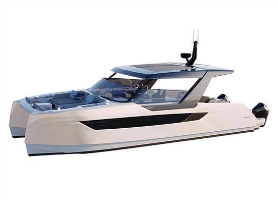 Rwraps Pearlescent Satin White Catamaran Dual-Hull Vinyl Film Wraps