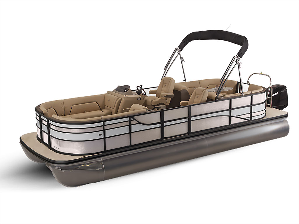 Rwraps Pearlescent Satin White Pontoon Custom Boat Wrap