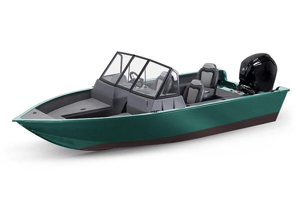 Rwraps Satin Metallic Emerald Green Modified-V Hull DIY Fishing Boat Wrap