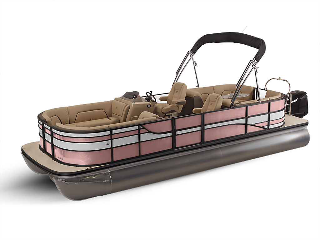 Rwraps Satin Metallic Rose Gold Pontoon Custom Boat Wrap