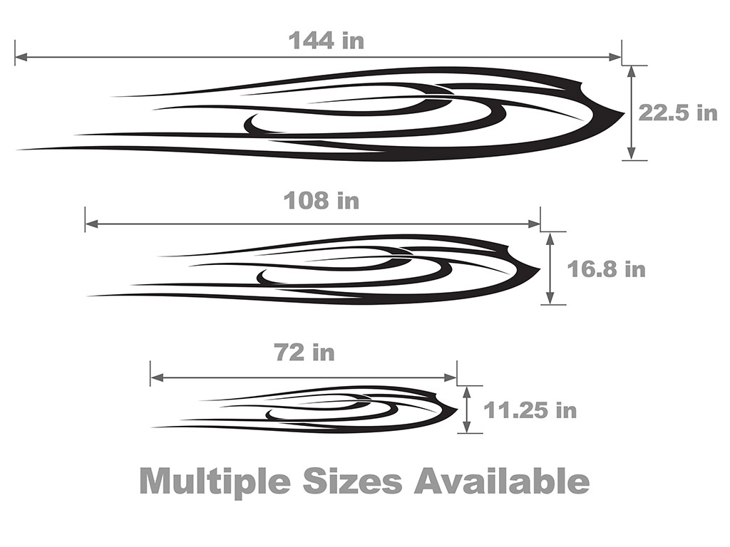 AngelsWings Vehicle Body Graphic Size Chart