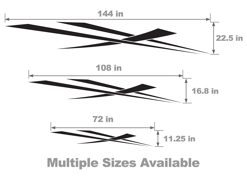 Cross Rally Vehicle Body Graphic Size Chart