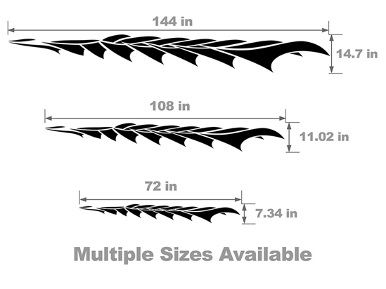 Ocean Vehicle Body Graphic Size Chart