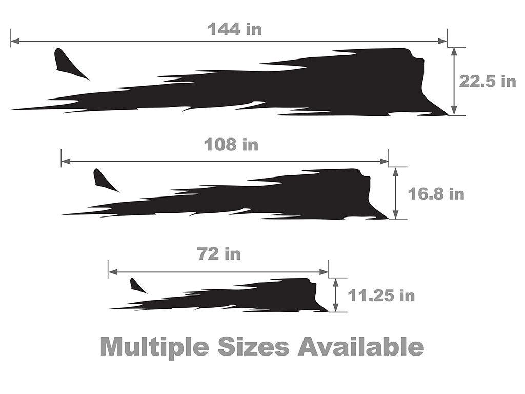 R Tear Vehicle Body Graphic Size Chart