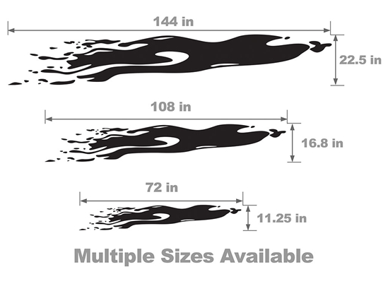 Rally Splash Vehicle Body Graphic Size Chart