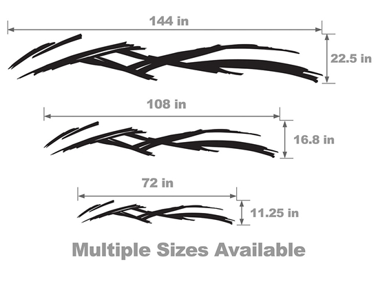 Scratches Vehicle Body Graphic Size Chart