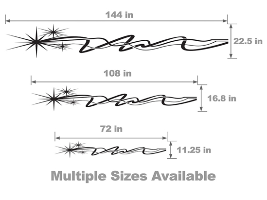 Sparkle Vehicle Body Graphic Size Chart