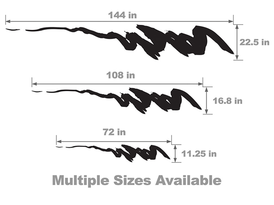 Streaks Vehicle Body Graphic Size Chart