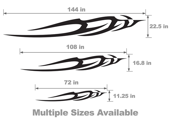Swoosh Vehicle Body Graphic Size Chart