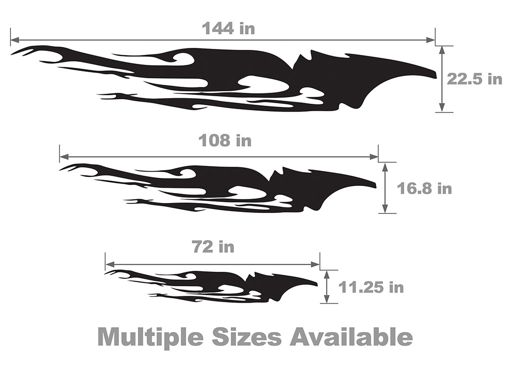 Tribal Dreams Vehicle Body Graphic Size Chart