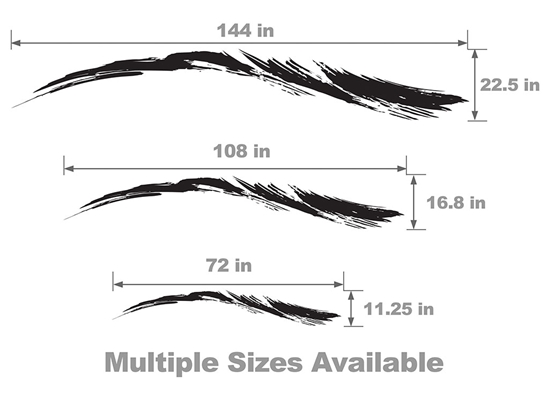 Tsunami Vehicle Body Graphic Size Chart